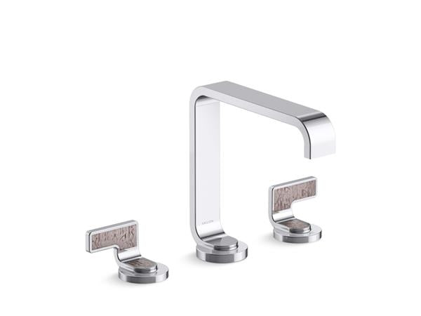 Kallista - Guise Widespread Sink Faucet, Standard Spout, Light Dusty Wave Lever Handles