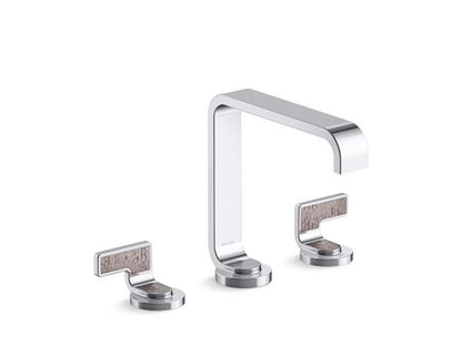 Kallista - Guise Widespread Sink Faucet, Standard Spout, Light Dusty Wave Lever Handles