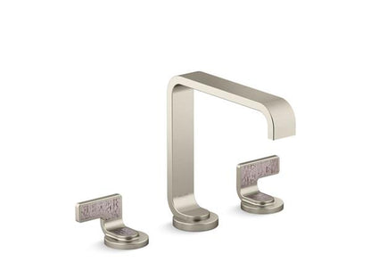 Kallista - Guise Widespread Sink Faucet, Standard Spout, Light Dusty Wave Lever Handles