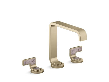 Kallista - Guise Widespread Sink Faucet, Standard Spout, Light Dusty Wave Lever Handles