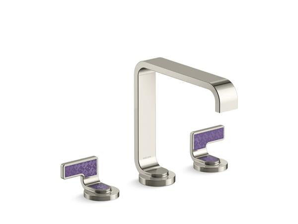 Kallista - Guise Widespread Sink Faucet, Standard Spout, Deep Violet Diamond Lever Handles