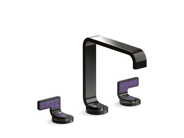 Kallista - Guise Widespread Sink Faucet, Standard Spout, Deep Violet Diamond Lever Handles
