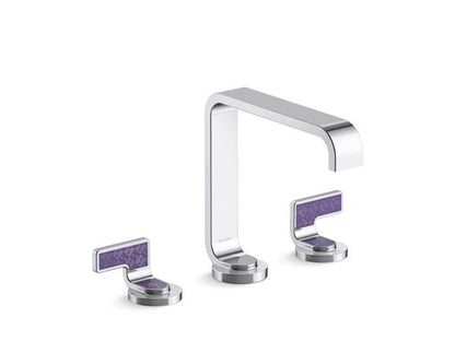Kallista - Guise Widespread Sink Faucet, Standard Spout, Deep Violet Diamond Lever Handles