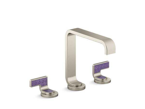 Kallista - Guise Widespread Sink Faucet, Standard Spout, Deep Violet Diamond Lever Handles