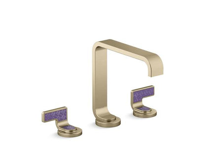 Kallista - Guise Widespread Sink Faucet, Standard Spout, Deep Violet Diamond Lever Handles