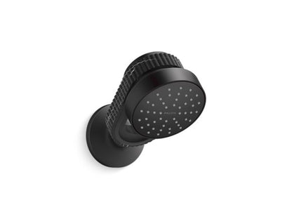 Kallista - Bandeau Air-Induction Showerhead with Arm, Nero Marquina band