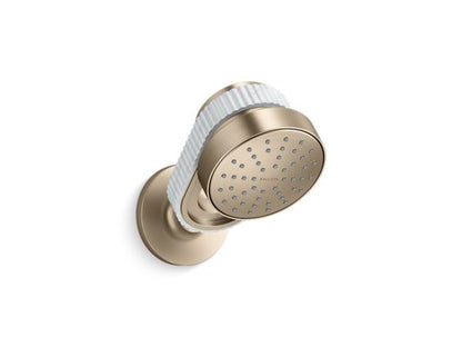 Kallista - Bandeau Air-Induction Showerhead with Arm, White Carrara band