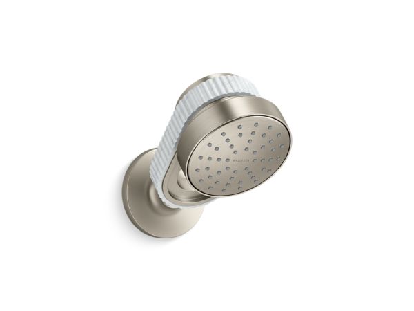 Kallista - Bandeau Air-Induction Showerhead with Arm, White Carrara band