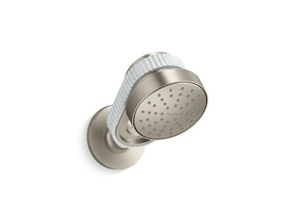 Kallista - Bandeau Air-Induction Showerhead with Arm, White Carrara band