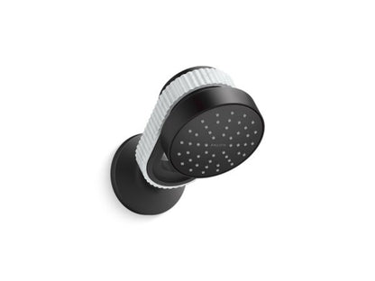 Kallista - Bandeau Air-Induction Showerhead with Arm, White Carrara band