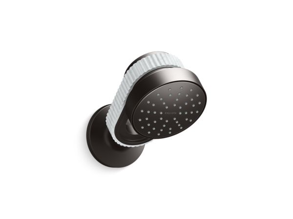 Kallista - Bandeau Air-Induction Showerhead with Arm, White Carrara band