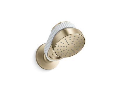 Kallista - Bandeau Air-Induction Showerhead with Arm, White Carrara band
