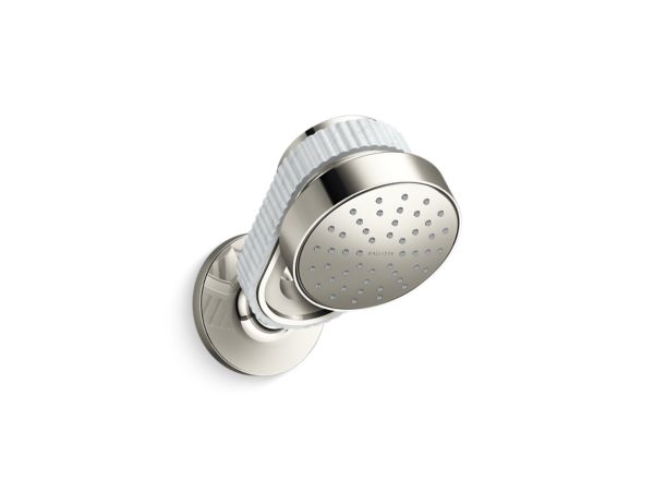 Kallista - Bandeau Air-Induction Showerhead with Arm, White Carrara band