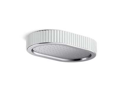Kallista - Bandeau Rain Showerhead, White Carrara band