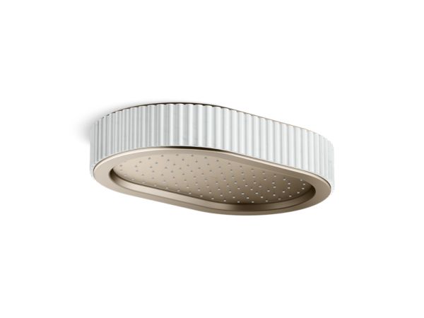 Kallista - Bandeau Rain Showerhead, White Carrara band