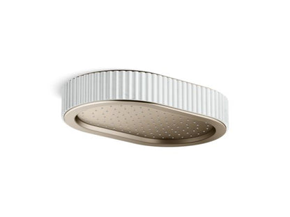 Kallista - Bandeau Rain Showerhead, White Carrara band