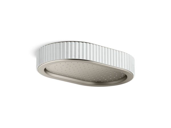 Kallista - Bandeau Rain Showerhead, White Carrara band