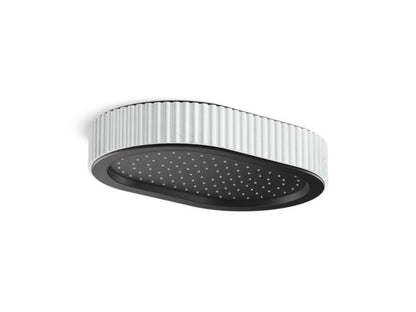 Kallista - Bandeau Rain Showerhead, White Carrara band