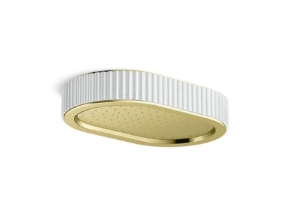 Kallista - Bandeau Rain Showerhead, White Carrara band