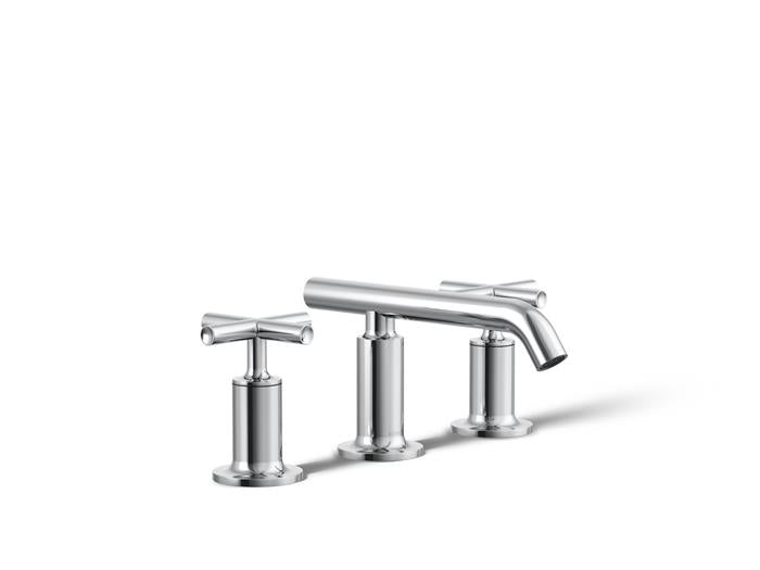 Kohler - Purist Widespread Bathroom Sink Faucet With Cross Handles, 1.2 Gpm