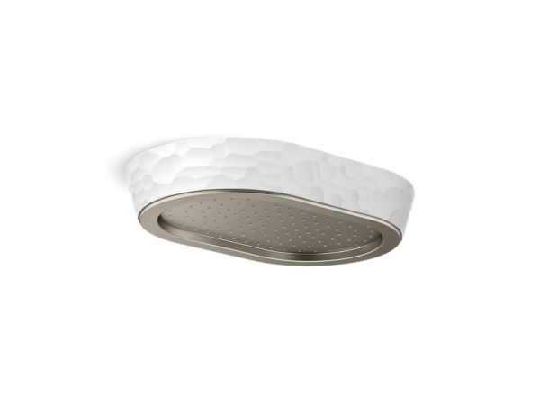 Kallista - Bandeau Rain Showerhead, White Argile band