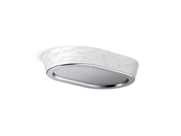 Kallista - Bandeau Rain Showerhead, White Argile band