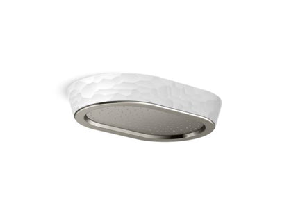 Kallista - Bandeau Rain Showerhead, White Argile band