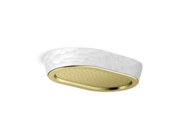 Kallista - Bandeau Rain Showerhead, White Argile band