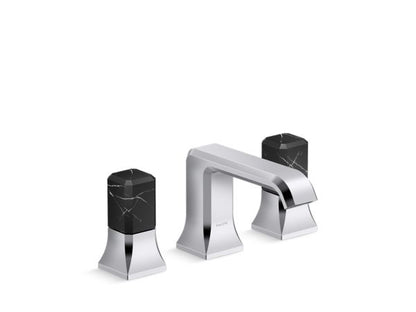 Kallista - Bezel Widespread Sink Faucet, Nero Marquina Stone