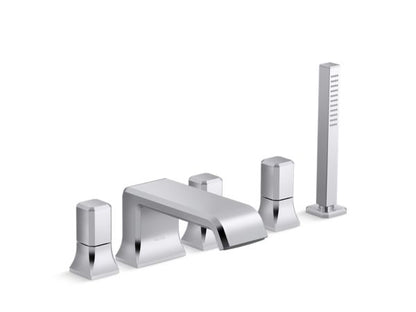 Kallista - Bezel Deckmount Bath Faucet with Diverter and Handshower
