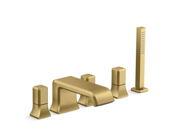Kallista - Bezel Deckmount Bath Faucet with Diverter and Handshower