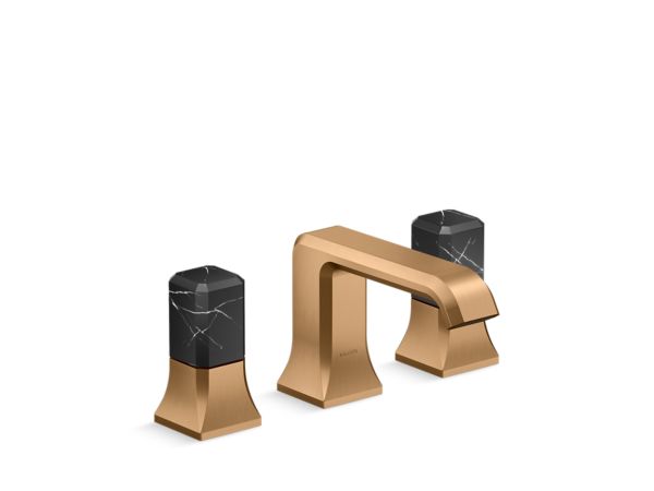 Kallista - Bezel Widespread Sink Faucet, Nero Marquina Stone