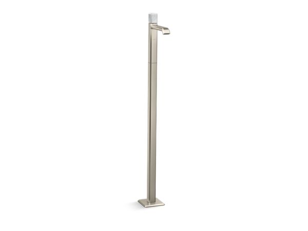Kallista - Bezel Floormount Sink Faucet, White Carrara Stone