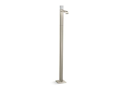 Kallista - Bezel Floormount Sink Faucet, White Carrara Stone