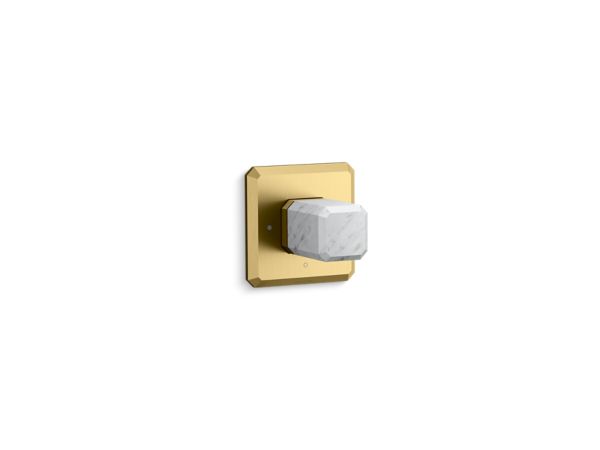 Kallista - Bezel Volume Control Trim, White Carrara Stone