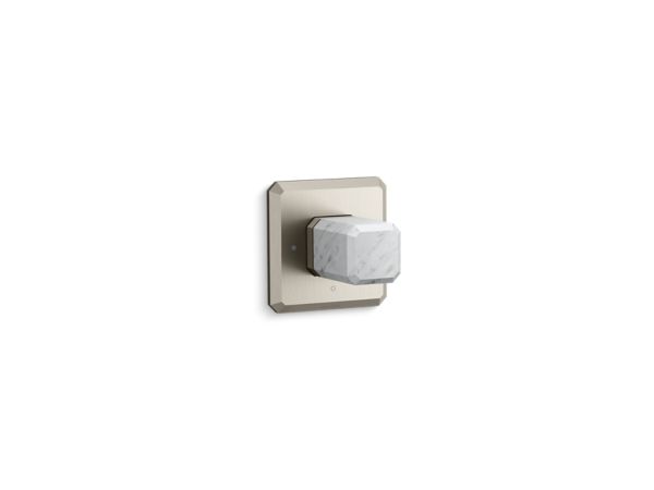 Kallista - Bezel Volume Control Trim, White Carrara Stone