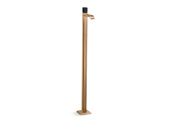Kallista - Bezel Floormount Sink Faucet, Nero Marquina Stone