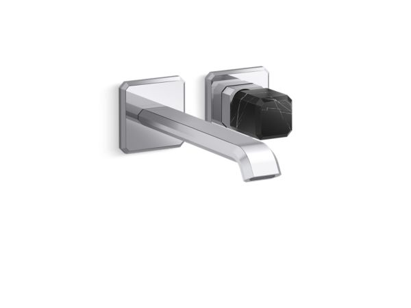 Kallista - Bezel Wall Mount Single Control, Elongated Spout, Nero Marquina Stone