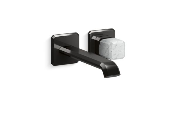 Kallista - Bezel Wall Mount Single Control, Elongated Spout, White Carrara Stone