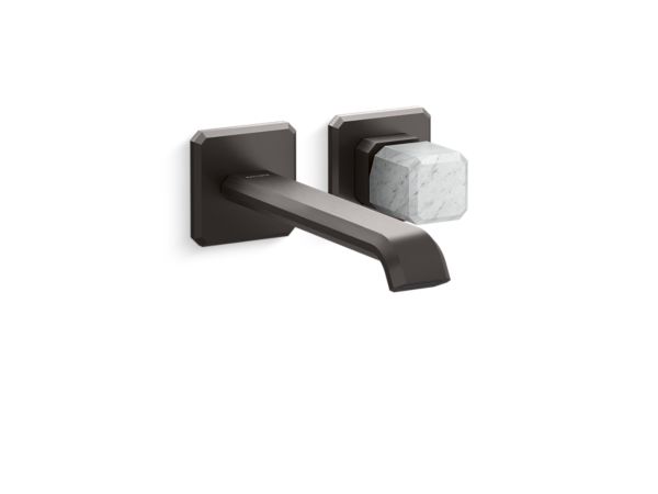 Kallista - Bezel Wall Mount Single Control, Elongated Spout, White Carrara Stone
