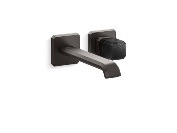Kallista - Bezel Wall Mount Single Control, Elongated Spout, Nero Marquina Stone