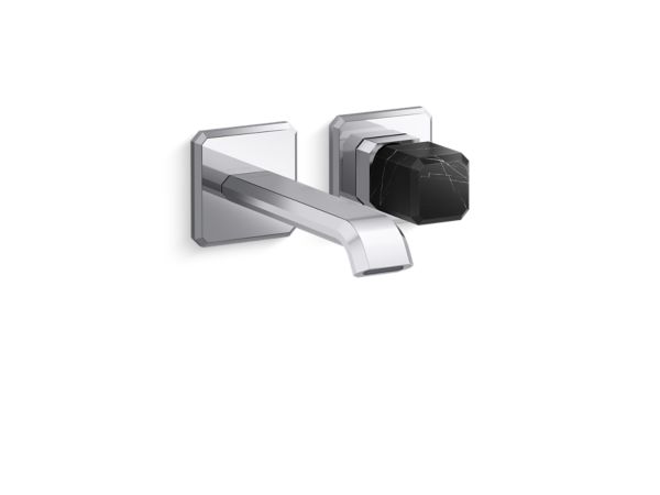 Kallista - Bezel Wall Mount Single Control Sink Faucet, Nero Marquina Stone