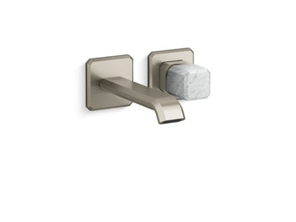 Kallista - Bezel Wall Mount Single Control Sink Faucet, White Carrara Stone