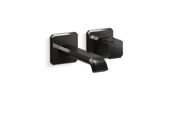 Kallista - Bezel Wall Mount Single Control Sink Faucet, Nero Marquina Stone