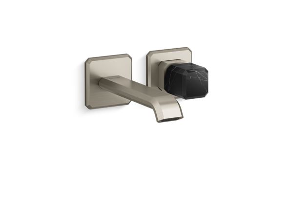 Kallista - Bezel Wall Mount Single Control Sink Faucet, Nero Marquina Stone