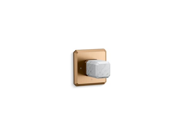 Kallista - Bezel Volume Control Trim, White Carrara Stone