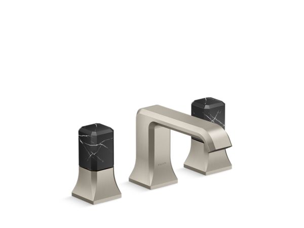Kallista - Bezel Widespread Sink Faucet, Nero Marquina Stone