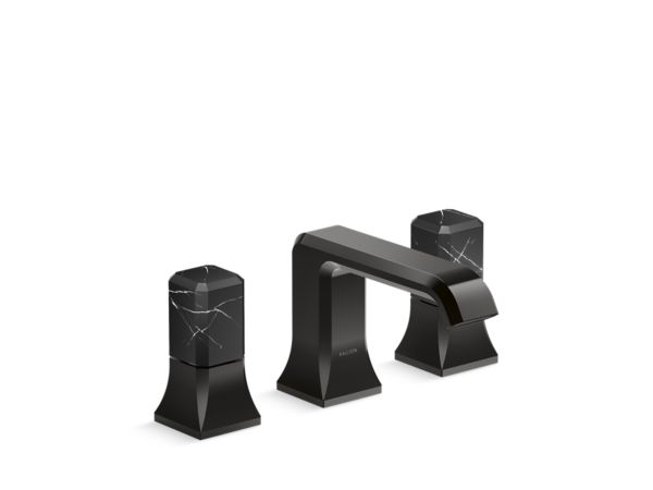 Kallista - Bezel Widespread Sink Faucet, Nero Marquina Stone