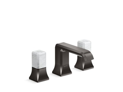 Kallista - Bezel Widespread Sink Faucet, White Carrara Stone