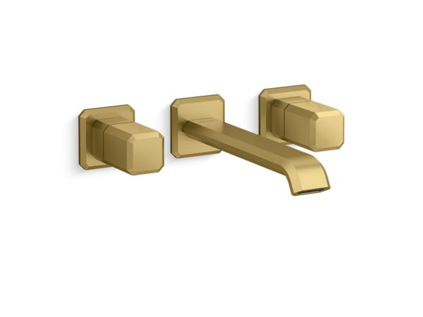 Kallista - Bezel Wall Mount Widespread Sink Faucet, Elongated Spout